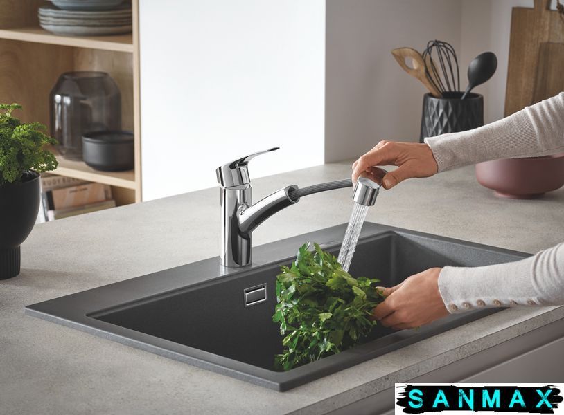 Змішувач для кухні з висувним виливом Grohe Eurosmart New (30305001) 30305001 фото