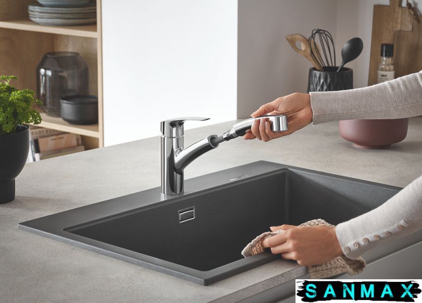 Змішувач для кухні з висувним виливом Grohe Eurosmart New (30305001) 30305001 фото