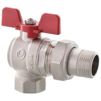 Кран з американкою Roho 1/2" ВЗ кутовий, червоний метелик R106-050 (RO0089) (20/80) RO0089 фото