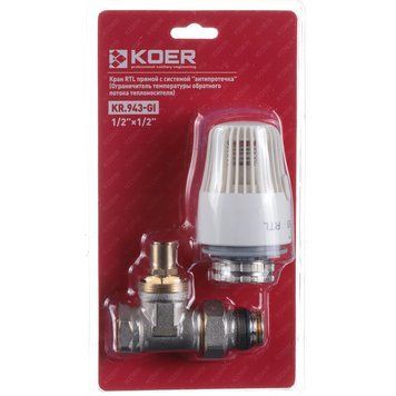 Кран RTL Koer KR.943-Gi - 1/2x1/2 з системою "антипротікання" прямий (KR3066) KR3066 фото