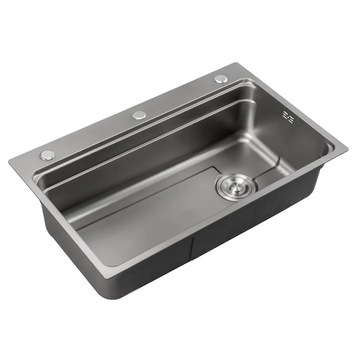 Мийка з нержавіючої сталі Mixxus MS7546-Set-01 Micro Decor Graphite (3.0/0.8) комплект (графіт) (MI8390) MI8390 фото