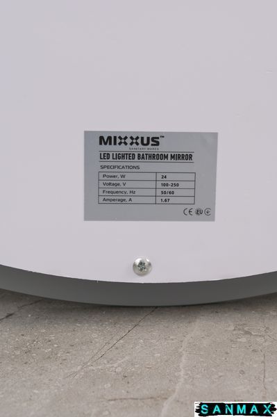 Дзеркало Mixxus Plain MC02-60-Case з Led Touch, Anti-fog, димером, рег. яскравості, годинником (MI6661) MI6661 фото