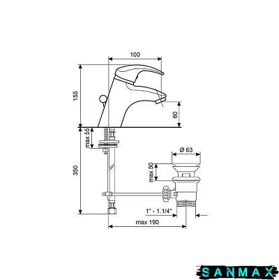 Змішувач Emmevi Anubis для умивальника бронза с/пр BR7003R BR7003R фото