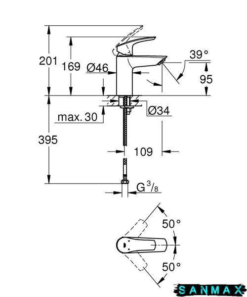 Змішувач для умивальника S-розміру Grohe Eurosmart New (32467003) 32467003 фото
