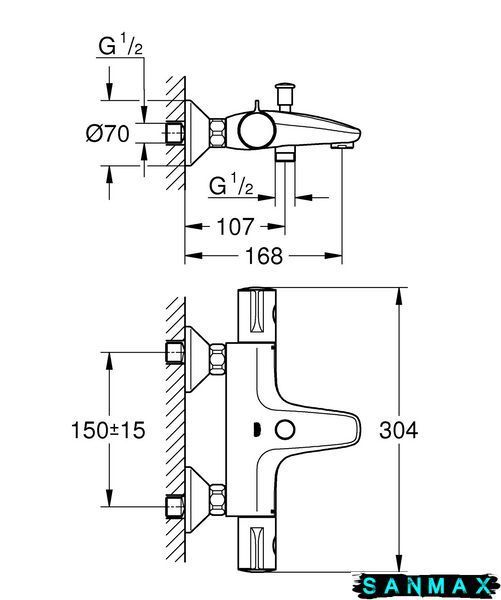Термостат для ванни Grohe Grohtherm 800 (1022032430) 1022032430 фото