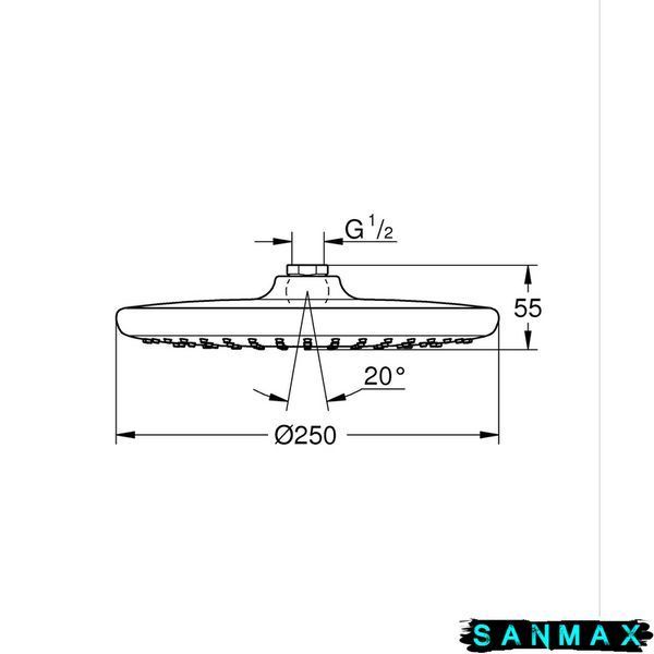 Верхній душ Grohe Tempesta 250 з WaterSaving (26666000) 26666000 фото