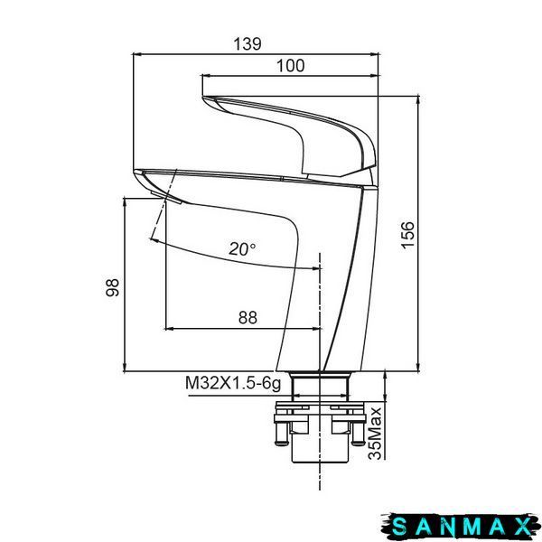 Змішувач для умивальника, чорний Koer KB-10008-05 (KR3471) KR3471 фото