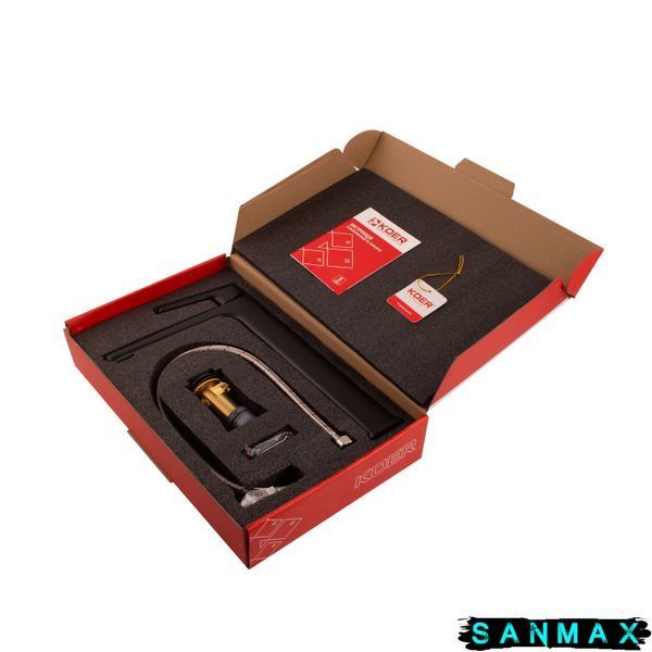 Змішувач для умивальника Koer KB-11031-05 Високий Чорний (KR5434) KR5434 фото