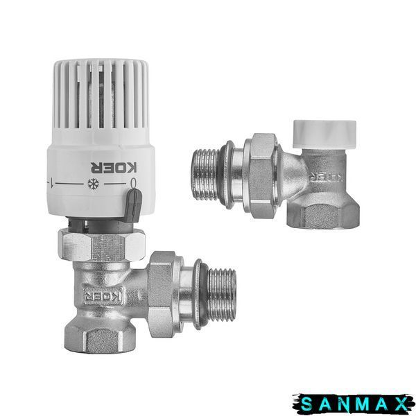 Комплект для підключення радіатора Koer SET-29 - 1/2'' (кутовий) з термоголовкою (KR5716) KR5716 фото