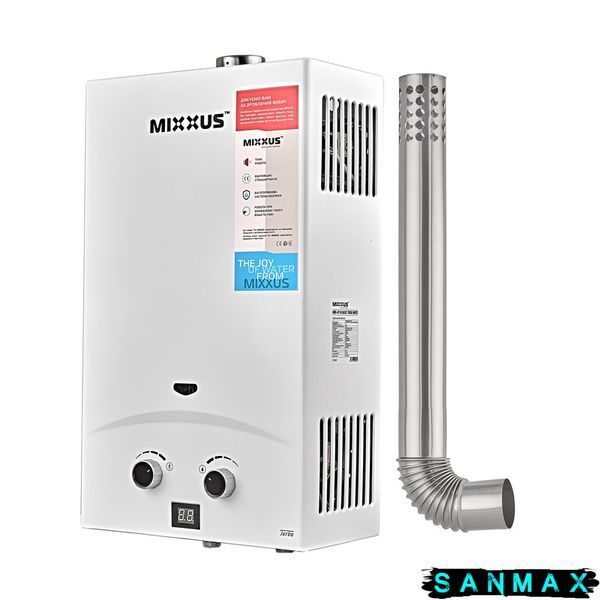 Газова колонка турбована Mixxus 10 л Gwh-0710 Basic Turbo Біла (WH0028) WH0028 фото
