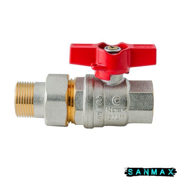 Кран з американкою Koer Extreme KE.227-20 - 3/4" ручка "метелик" червона (KR5766) KR5766 фото