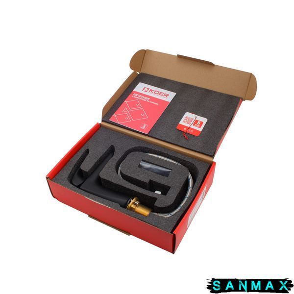 Змішувач для умивальника, чорний Koer KB-10008-05 (KR3471) KR3471 фото