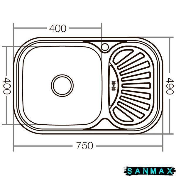 Мийка кухонна Zerix Z7549-08-180E (Satin) (ZX1606) ZX1606 фото