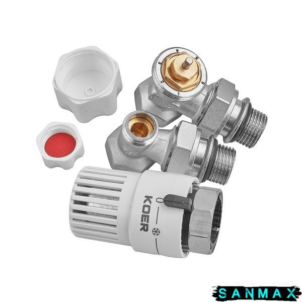 Комплект для підключення радіатора Koer SET-29 - 1/2'' (кутовий) з термоголовкою (KR5716) KR5716 фото