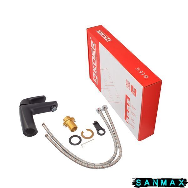 Змішувач для умивальника, чорний Koer KB-10008-05 (KR3471) KR3471 фото