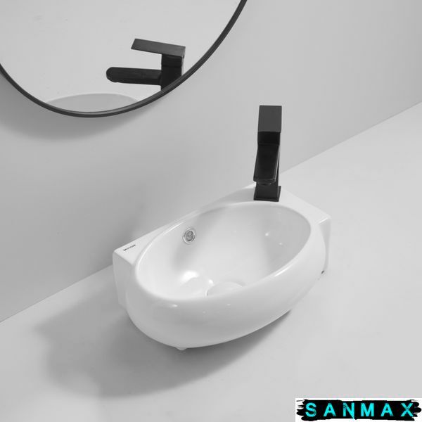 Раковина підвісна Mixxus Premium Diverse-1201-L 400х215х140mm з отвором під змішувач та переливом (MP6507) MP6507 фото