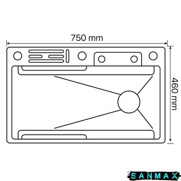 Кухонна інтегрована мийка Zerix ZH7546-Set-06.SUS304 Decor Satin з вбудованим змішувачем (ZX5682) ZX5682 фото