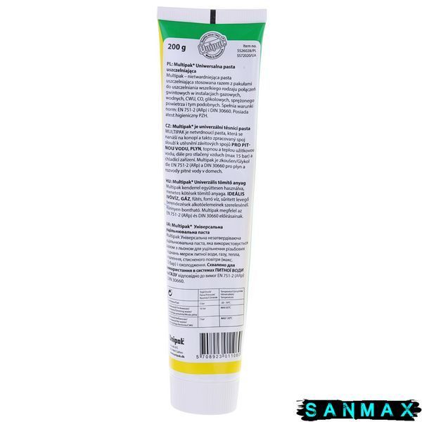 Паста для ущільнення різьбових з'єднань Unipak Multipak 200г. (В тюбику) (UP0583) UP0583 фото