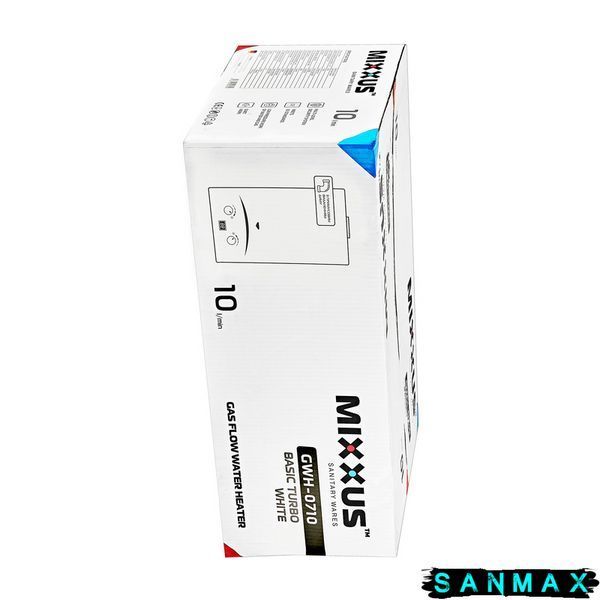 Газова колонка турбована Mixxus 10 л Gwh-0710 Basic Turbo Біла (WH0028) WH0028 фото