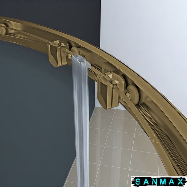 Душова кабіна без піддону Koer SR SC04-90x90x195-TR-12 прозоре скло Easy Clean 5мм Матове золото (KR5681) KR5681 фото