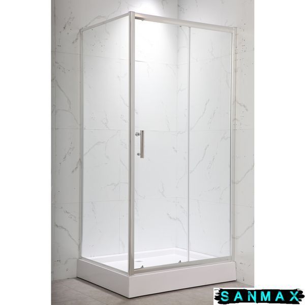 Душова кабіна з низьким піддоном Mixxus HARD SCT01-100x90x198-TR CHROME прозоре скло 5мм NEW (в 2 ящ) (MI8368) MI8368 фото