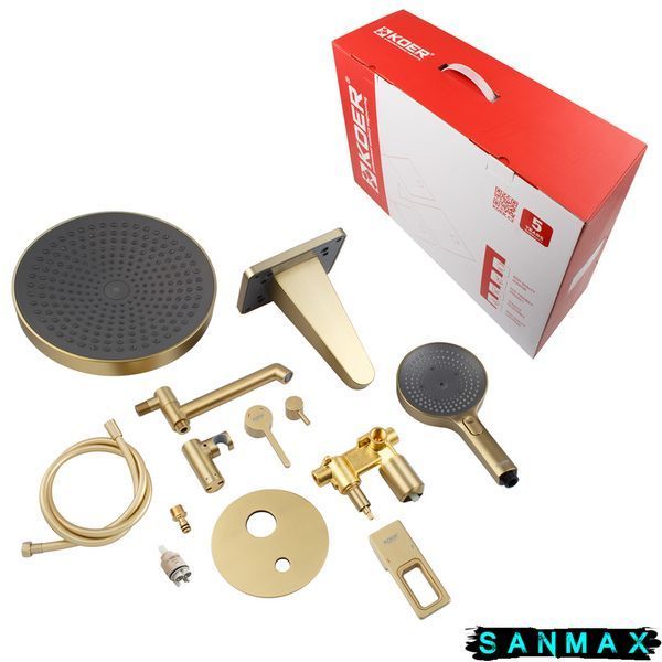 Вбудована душова система Koer KB-66029-12 3 функції Матове Золото (KR5957) KR5957 фото