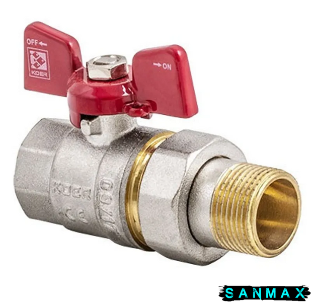 Кран з американкою прямий 3/4 Koer KR.227 Червоний метелик (KR0017) KR0017 фото