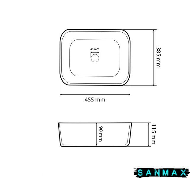 Умивальник накладний Vbi Vestone 45 Білий VBI-017000 фото