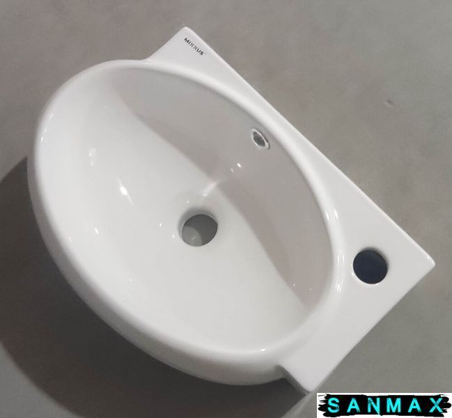 Раковина підвісна Mixxus Premium Diverse-1201-L 400х215х140mm з отвором під змішувач та переливом (MP6507) MP6507 фото