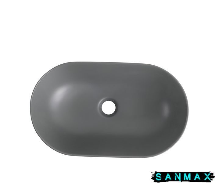 Умивальник накладний керамічний Mixxus Premium Ellipse-0109 Gray 500x300x140mm Сірий (MP6653) MP6653 фото