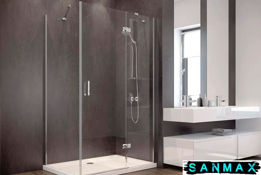 Кабіна прямокутна Besco Viva 1200x80x195 права: скло прозоре, профіль хромований VPP-128-195C фото