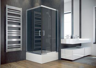 Кабіна квадратна Besco Modern 80x80x165 скло grigio, профіль хромований MK-80-165-G фото