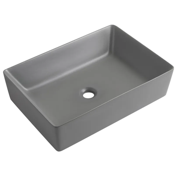 Умивальник накладний керамічний Mixxus Premium Quadro-0108 Gray 550x390x145mm Сірий (MP6652) MP6652 фото