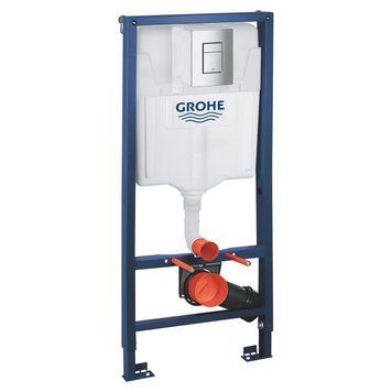 Інсталяція для унітазу пневмо Grohe Rapid SL кріплення без прокладки панель Хром Квадратна (38772001) 38772001 фото