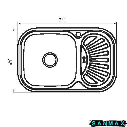 Мийка кухонна Zerix Z7549-08-180d (Micro Decor) (ZS0575) ZS0575 фото