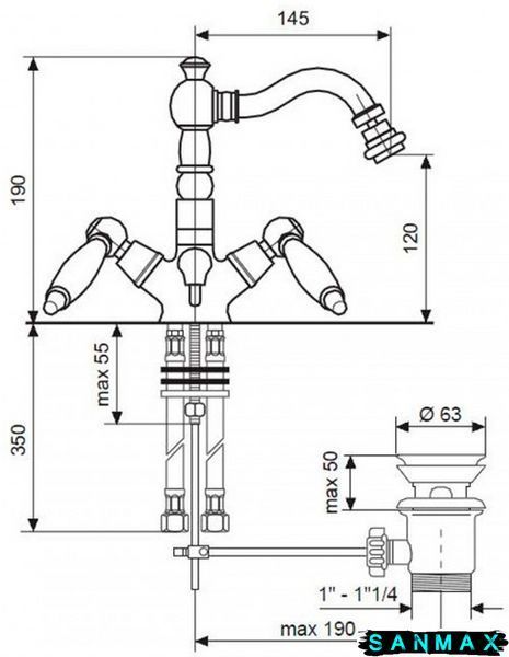 Змішувач Emmevi Deco ceramica для умивальника бронза BR121615 BR121615 фото