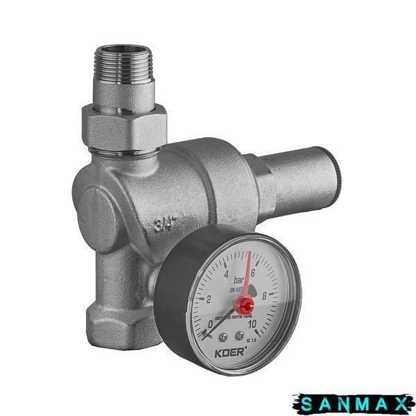 Редуктор тиску Koer KR.1239 - 3/4" з манометром "мембранний" (KR5880) KR5880 фото