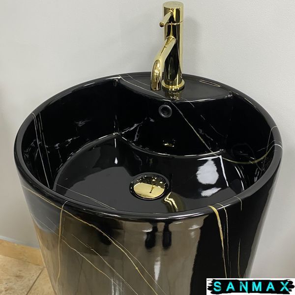 Умивальник підлоговий Vbi Bolonia M Чорний Мармур VBI-019026 фото