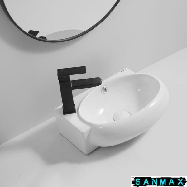 Раковина підвісна Mixxus Premium Diverse-1201-R 400х215х140mm з отвором під змішувач та переливом (MP6506) MP6506 фото