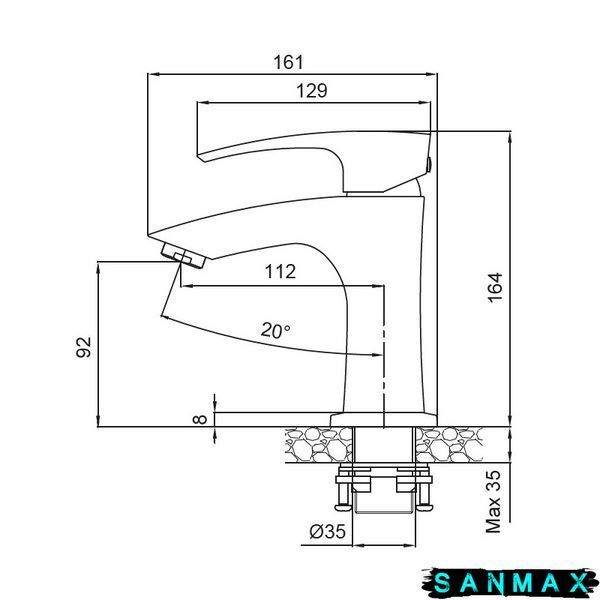 Змішувач для умивальника, чорний Koer KB-10007-05 (KR3439) KR3439 фото