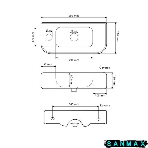 Умивальник накладний Vbi Aprilia R Білий VBI-015607 фото