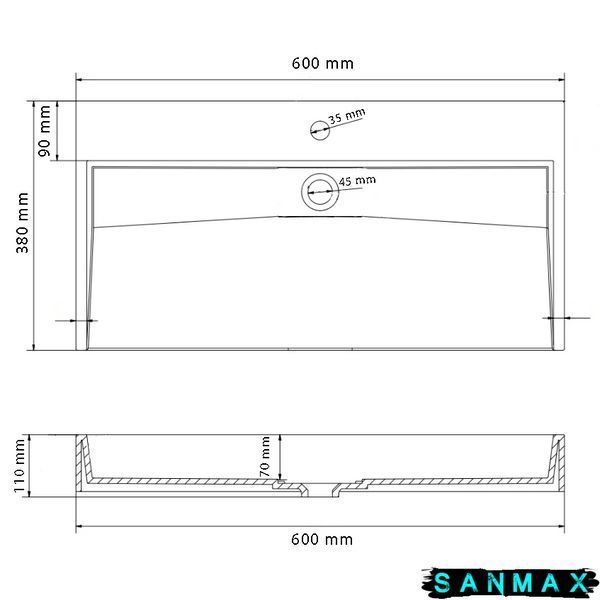 Умивальник накладний Vbi Vieste 60 Сірий Матовий VBI-016800 фото