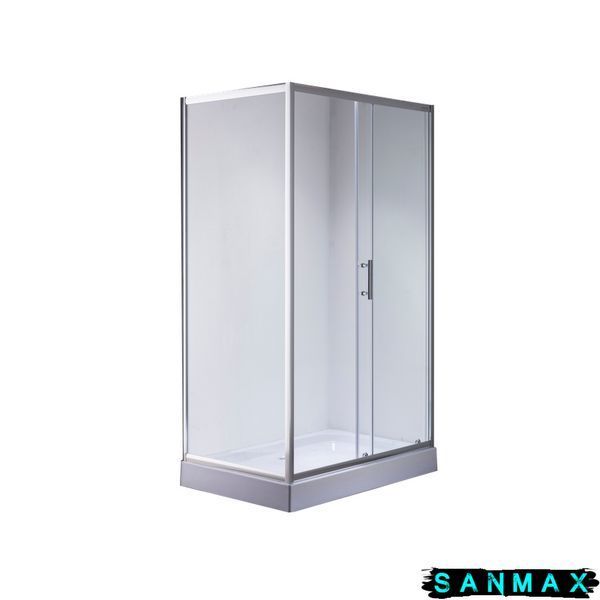 Душова кабіна з низьким піддоном Mixxus Hard SCT01-120x80x198-TR Хром прозоре скло 5мм (MI6910) MI6910 фото