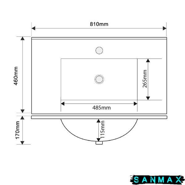 Умивальник накладний керамічний Mixxus Premium Cubic-1503 810х460х170mm з переливом (MP6497) MP6497 фото