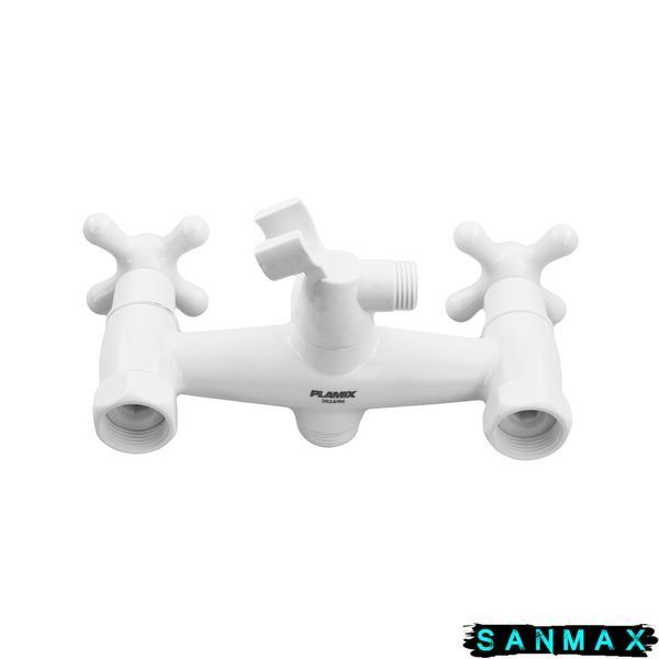 Змішувач для ванни Plamix Pablo -140 Euro Set Білий (з шлангом та лійкою) (PM0670) PM0670 фото
