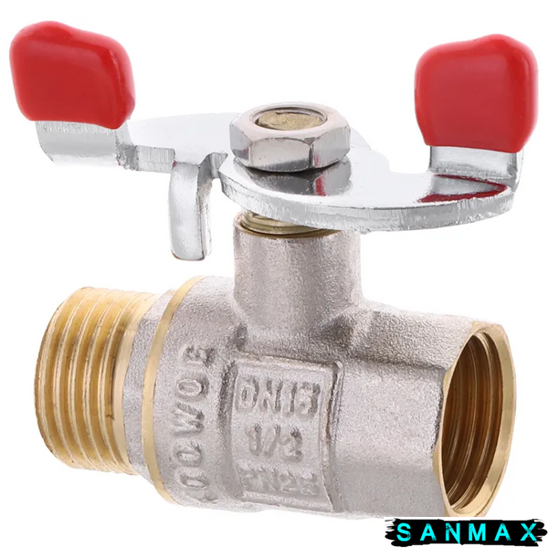 Кран кульовий 1/2 РГШ Вода Waterpro Червона ручка (WP2907) WP2907 фото