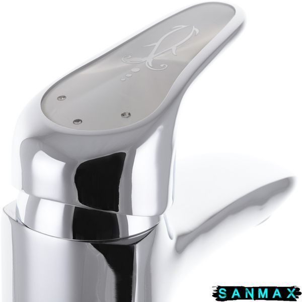 Змішувач для умивальника Cron Magic 001 Хром Сіра ручка (CR0128) CR0128 фото