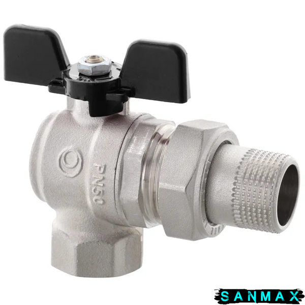 Кран з американкою Roho 1/2" ВЗ кутовий, метелик чорний R106-050B (RO0113) (20/80) RO0113 фото