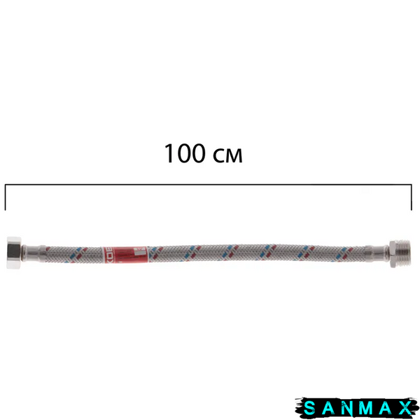 Шланг для води з нержавійки 1/2 ЗВ 100 см Koer (KR0267) KR0267 фото