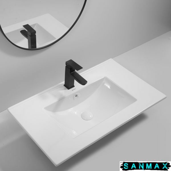 Умивальник накладний керамічний Mixxus Premium Cubic-1503 810х460х170mm з переливом (MP6497) MP6497 фото